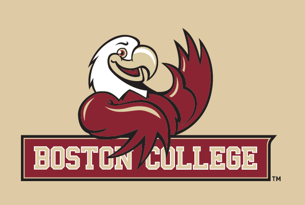 Boston College Youth logo, maroon/white outline on gold variant, cell 108