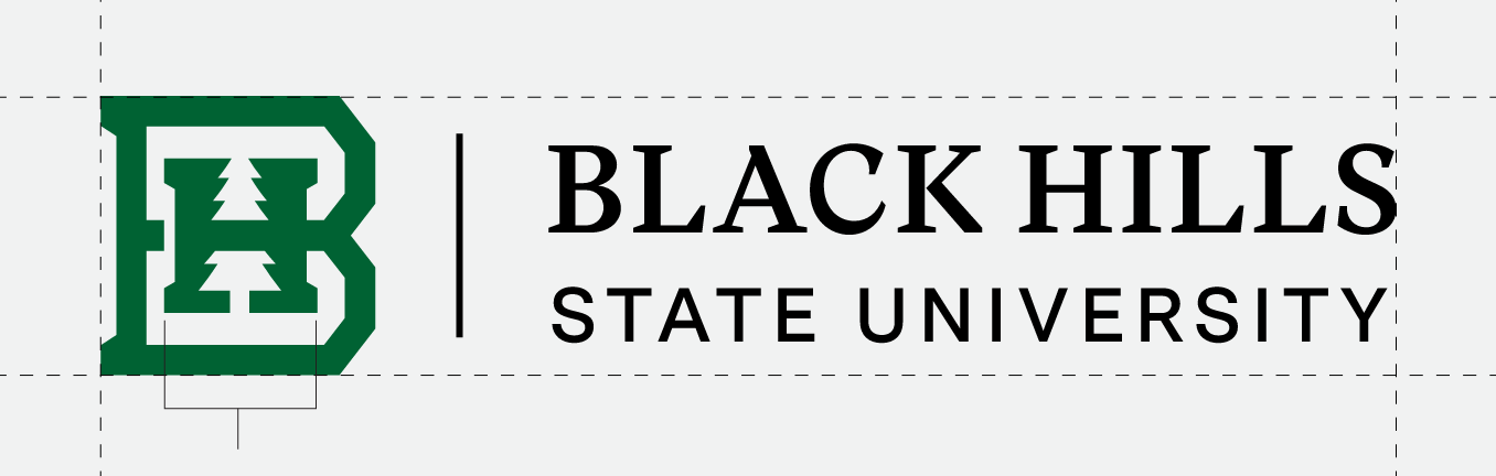 Black Hills State University, horizontal, alternate 2, exclusion zone variant
