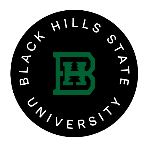 BHSU stamp, black circle, white text, green B variant