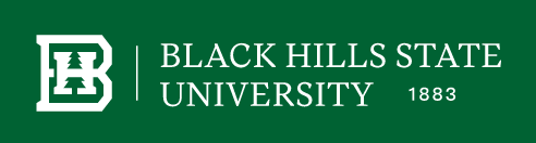 BHSU primary logo horizontal, white on green variant