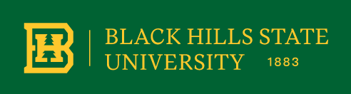 BHSU primary logo horizontal, yellow on green variant
