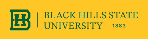 BHSU primary logo horizontal, green on yellow variant