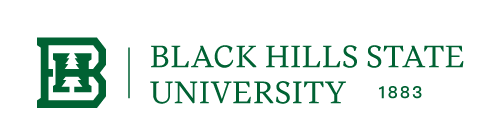 Black Hills State University horizontal logo, green variant