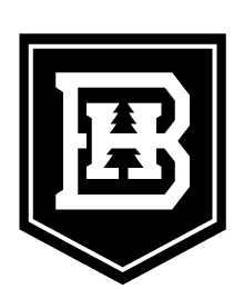 B shield logo, black variant