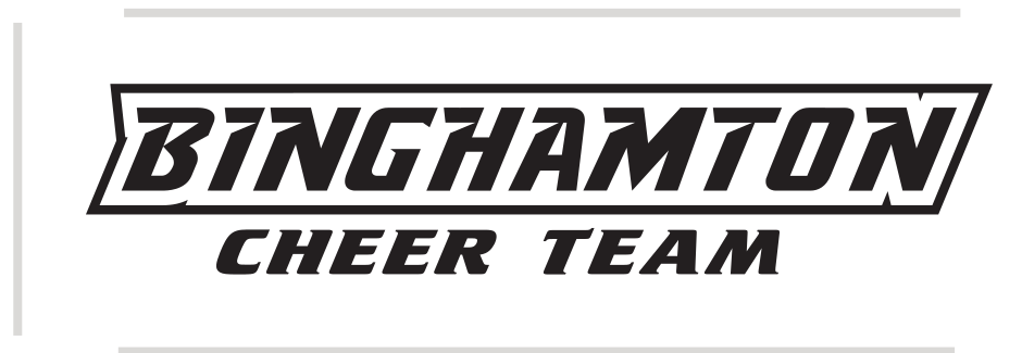 Binghamton Cheer Team wordmark, black/white on white variant, cell 62