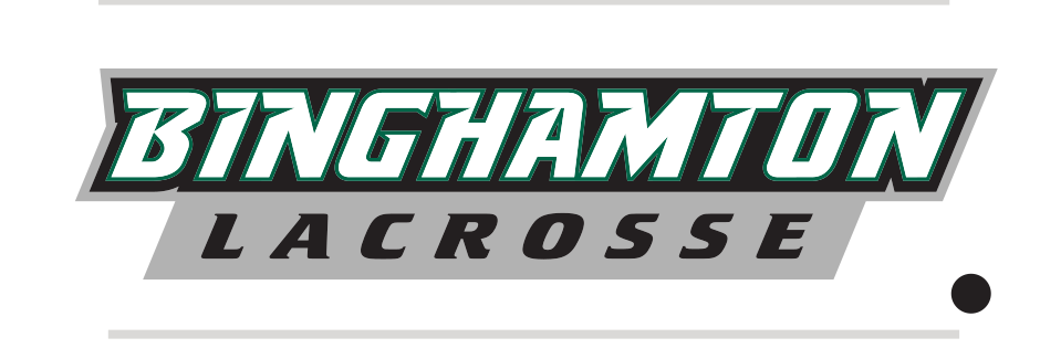 Binghamton Lacrosse wordmark, green/white/black on dark grey variant, cell 84