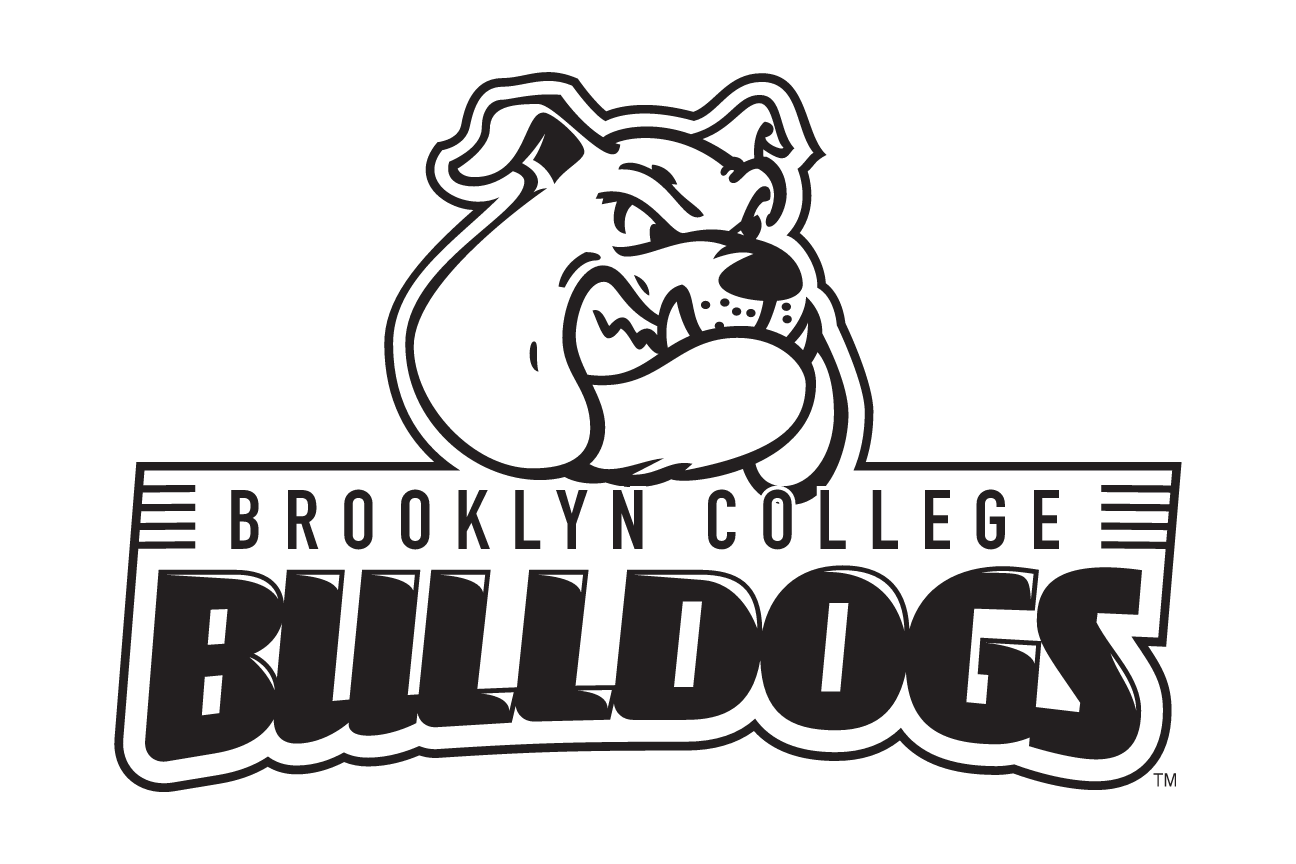 Bulldog mascot with wordmark, black and white outline variant, cell 3