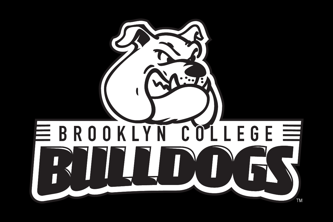 Bulldog mascot with wordmark, white on black background variant, cell 4