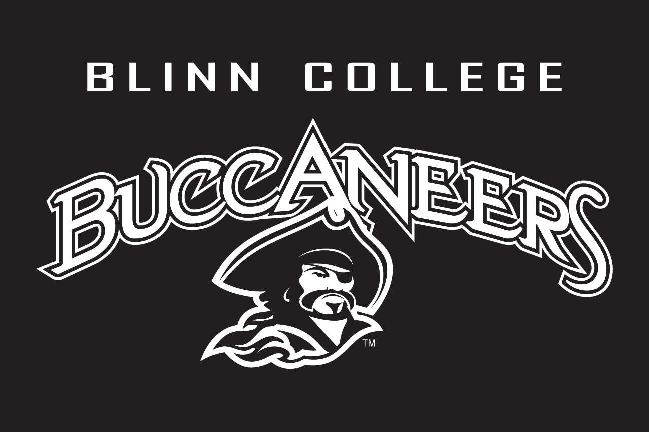 Blinn College Buccaneers primary logo, white on black variant, cell 6