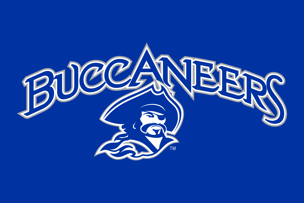 Buccaneers wordmark with mascot, full color on navy variant, cell 8