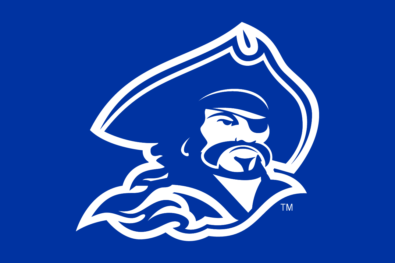 Buccaneers mascot head, blue/white on navy variant, cell 34