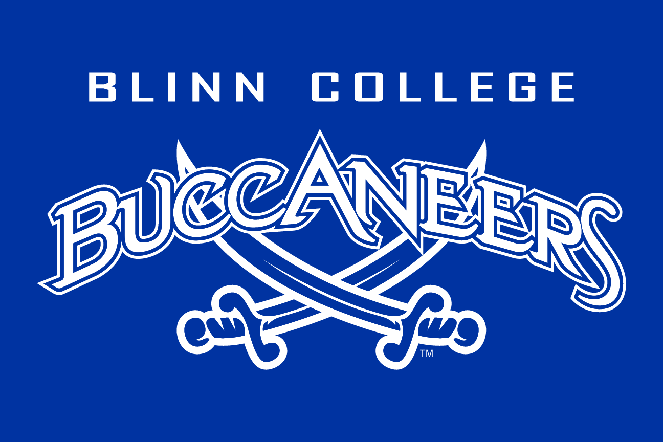 Blinn College Buccaneers mascot logo, white/grey serif variant, cell 40