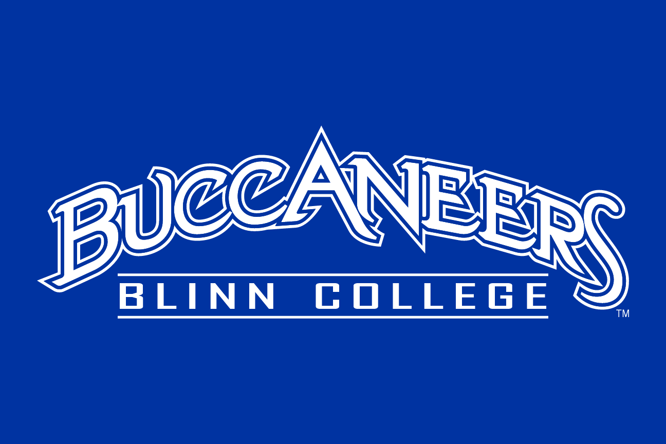Buccaneers Blinn College wordmark, white/grey variant, cell 64