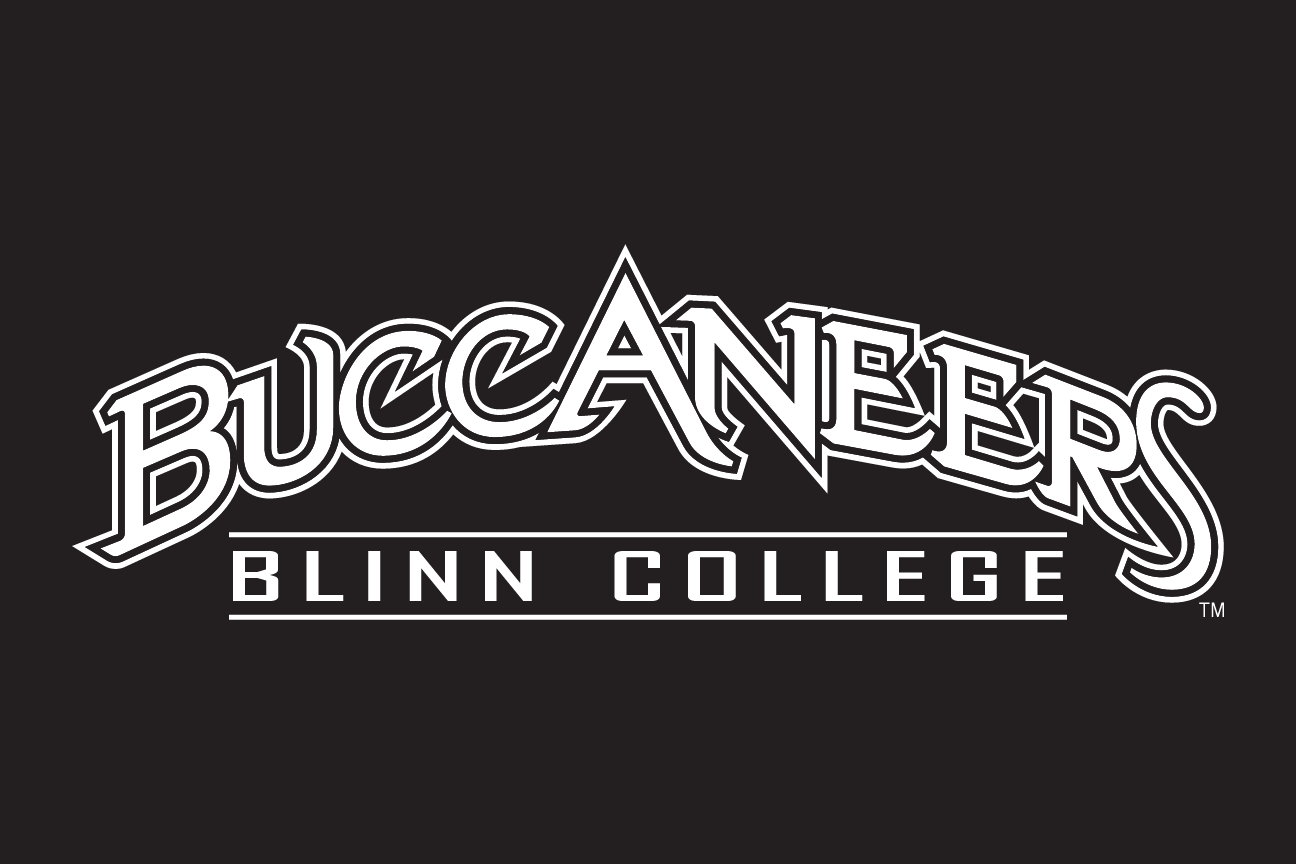 Buccaneers Blinn College wordmark, white/grey knockout variant, cell 66