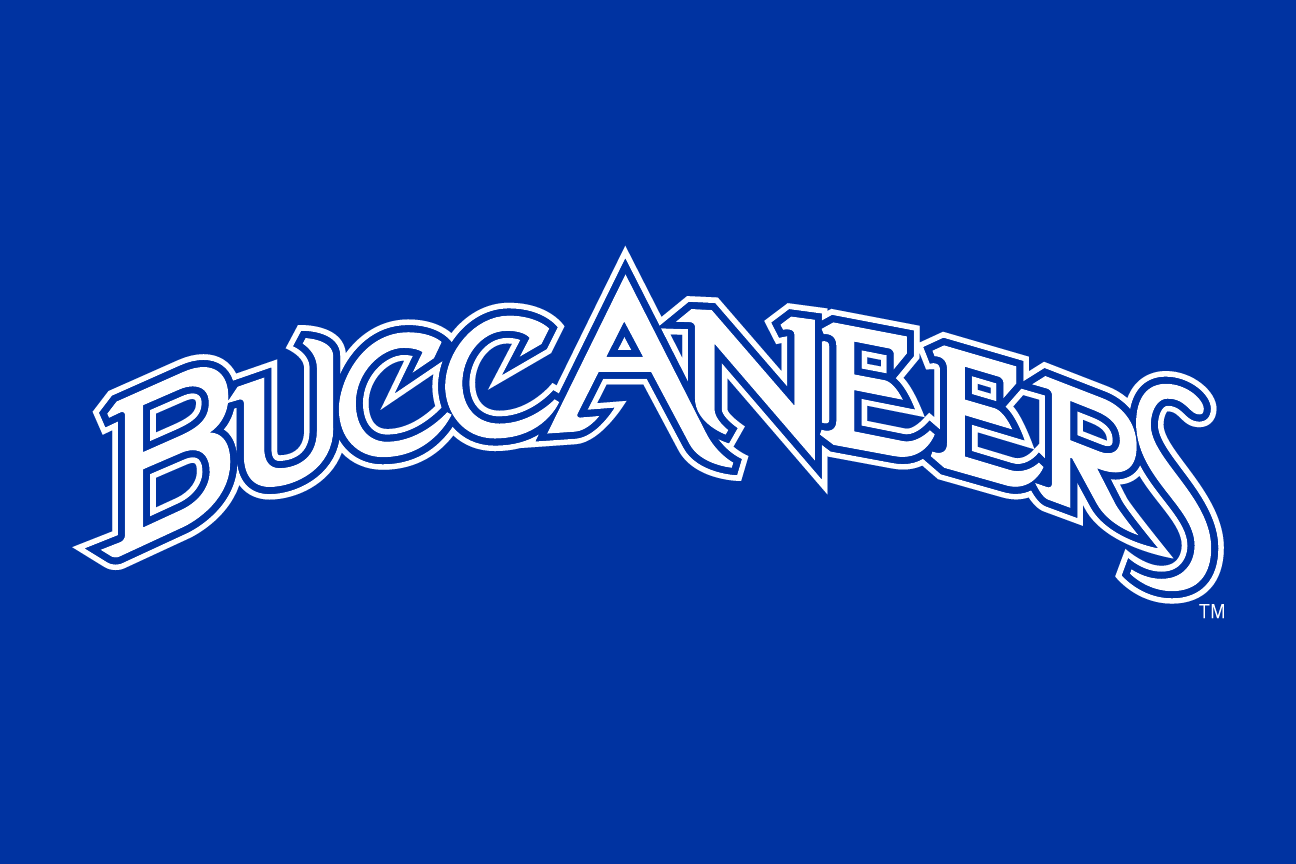 Buccaneers script wordmark, white/grey variant, cell 76