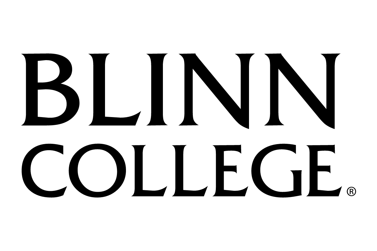 Blinn College stacked wordmark, black variant, cell 80