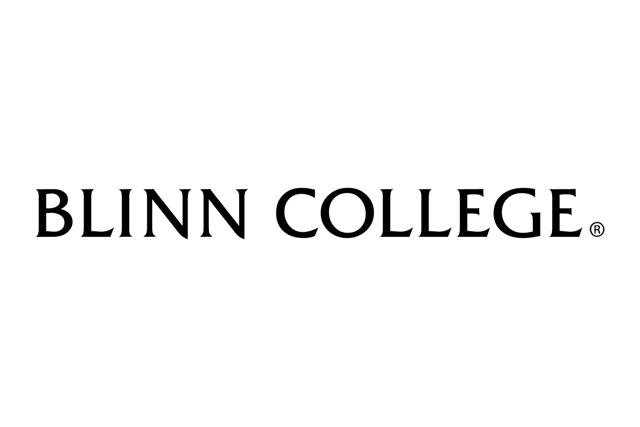 Blinn College horizontal wordmark, black variant, cell 83