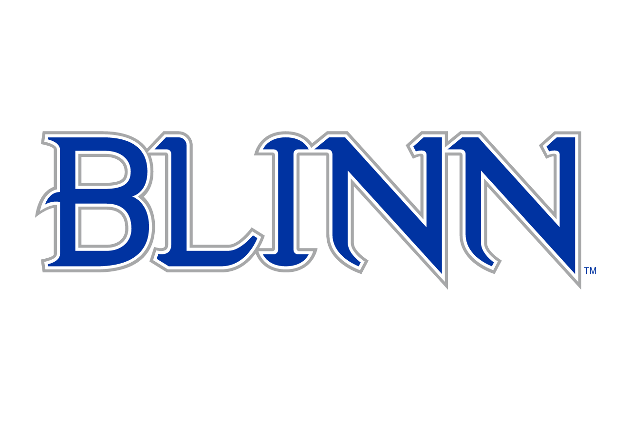 Blinn wordmark, blue variant, cell 104