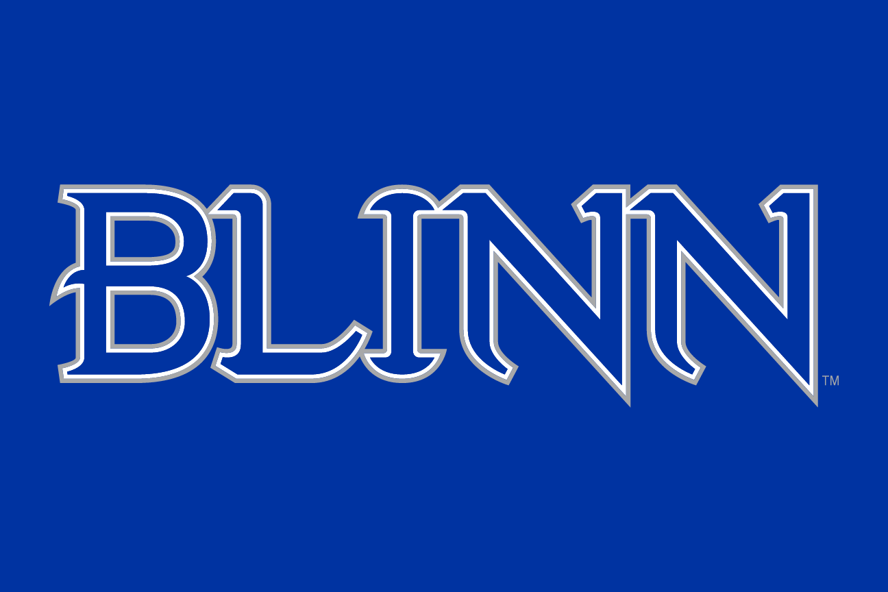 Blinn wordmark, white knockout variant, cell 105