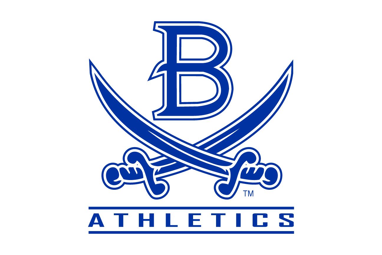 B Athletics, blue lettermark with crossed swords variant, cell 153