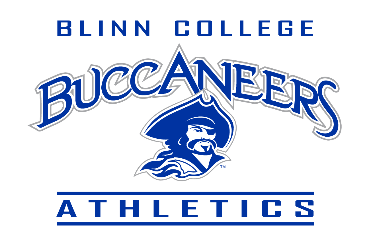 Blinn College Buccaneers Athletics, blue wordmark with mascot head variant, cell 126