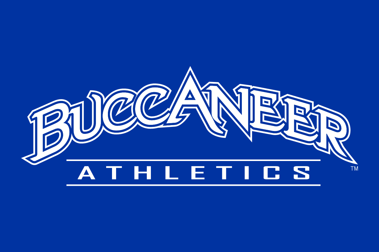Buccaneer Athletics, white wordmark on blue variant, cell 142