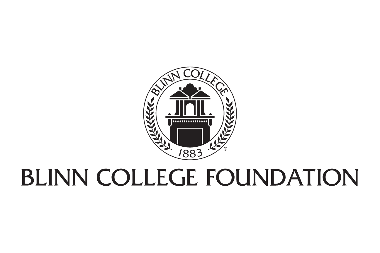 Blinn College Foundation logo, horizontal black variant, cell 165