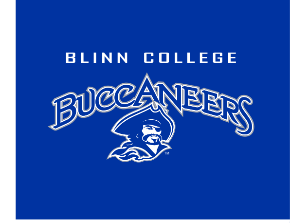 Blinn College Buccaneers primary logo, full color on navy variant, cell 2