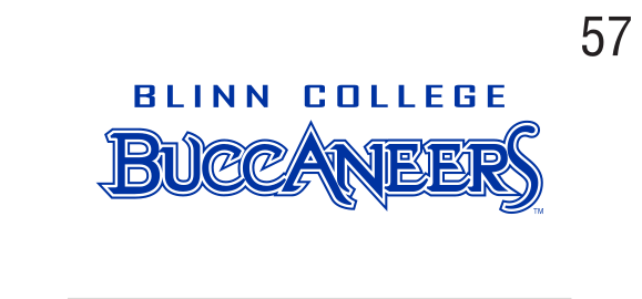 Blinn College Buccaneers wordmark, blue/grey variant, cell 57