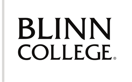 Blinn College stacked wordmark, black variant, cell 80