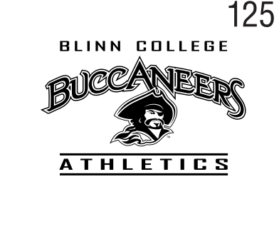 Blinn College Buccaneers Athletics, black wordmark with mascot head variant, cell 125