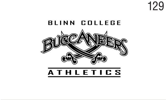 Blinn College Buccaneers Athletics, black wordmark with crossed swords variant, cell 129