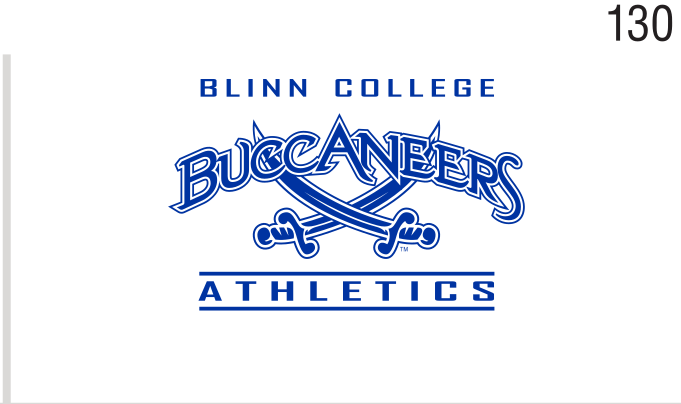 Blinn College Buccaneers Athletics, blue wordmark with crossed swords variant, cell 130