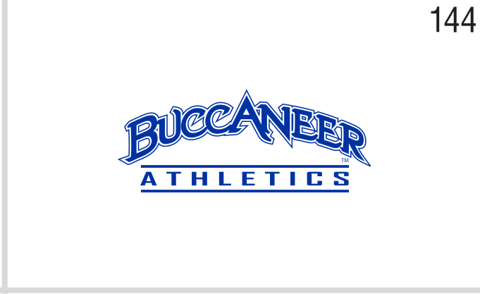 Buccaneer Athletics, blue wordmark variant, cell 144