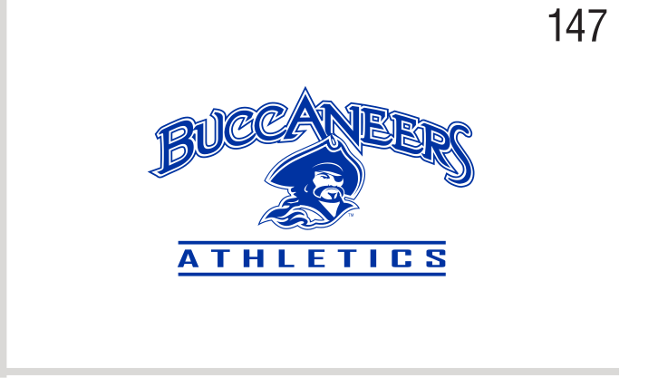 Buccaneers Athletics, blue wordmark with mascot head variant, cell 147