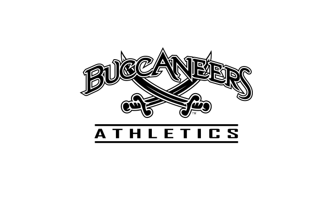 Buccaneers Athletics, black wordmark with crossed swords variant, cell 149