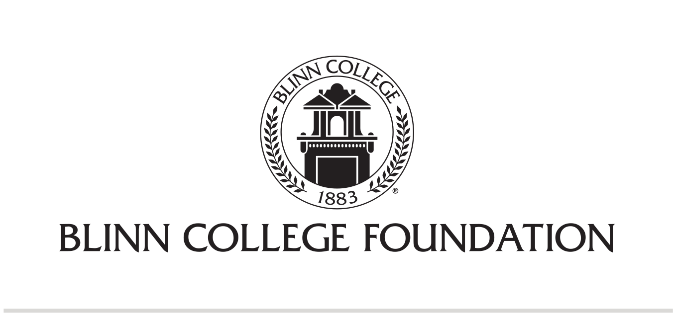Blinn College Foundation logo, horizontal black variant, cell 165
