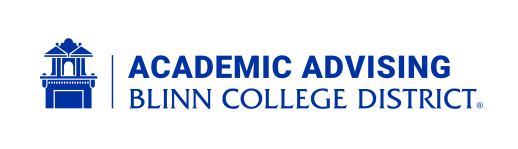 Blinn College District Academic Advising wordmark, color variant, cell 179