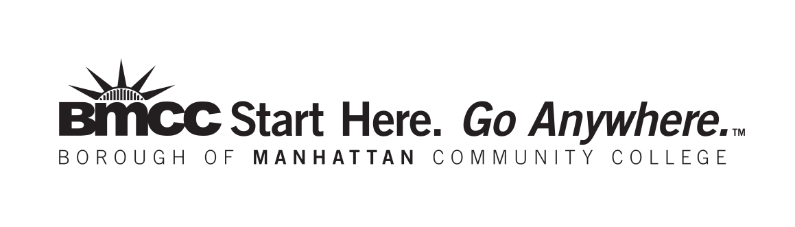 BMCC logo with tagline, black variant, cell 7