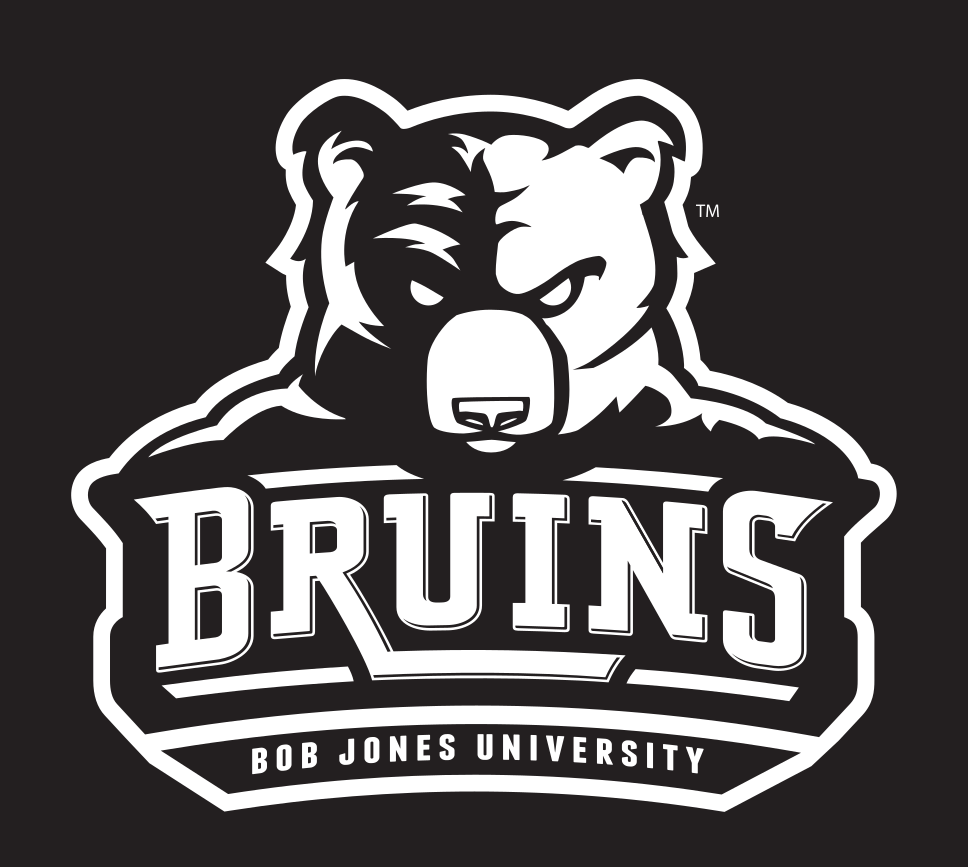Bruins primary mark, 1-color white on black variant, cell 8