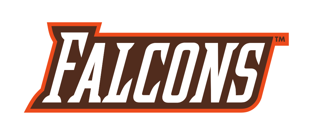 FALCONS wordmark, color, slanted variant, cell 7