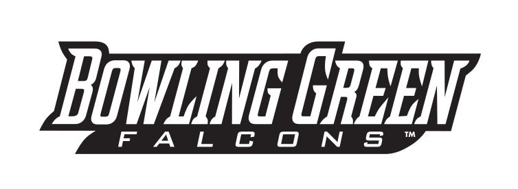 BOWLING GREEN FALCONS wordmark, black, stacked variant, cell 11