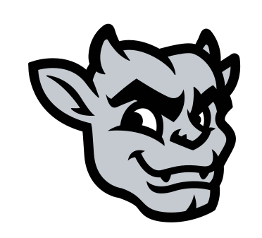 Kaboom! mascot mark, head only, color on white variant, cell 23