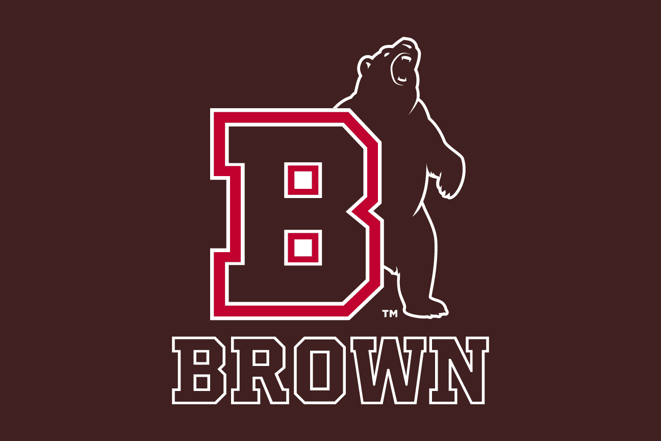 lettermark B with bear mascot and wordmark, red with white/black outline, reverse variant, cell 12