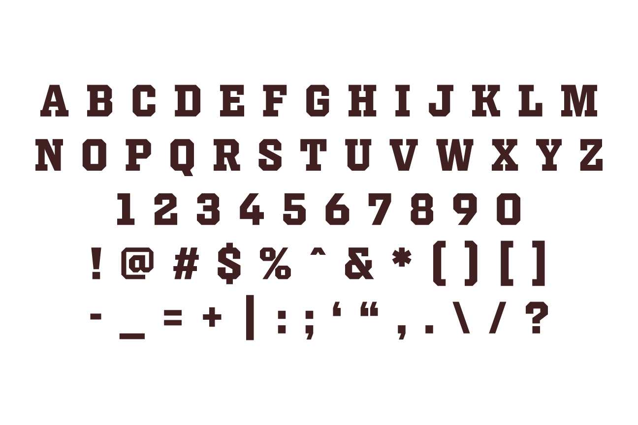 athletic font character set, solid variant, cell 36