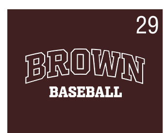 sport wordmark BROWN BASEBALL, white, reverse variant, cell 29