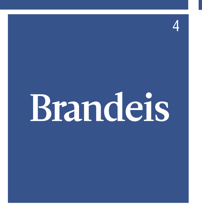 Brandeis wordmark, white variant, cell 4