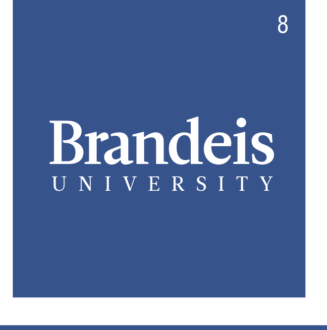 Brandeis University wordmark, white variant, cell 8