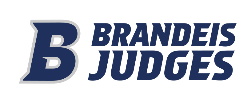 B Brandeis Judges horizontal logo, navy variant, cell 38
