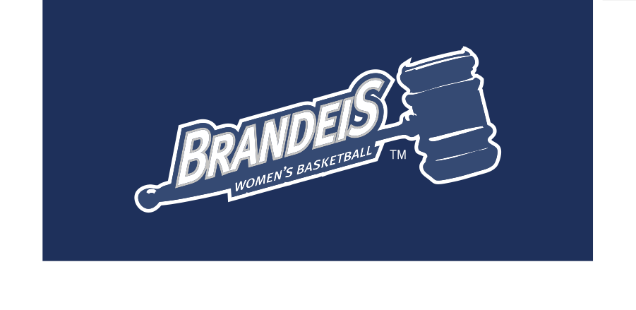 Brandeis Women's Basketball logo, white on navy variant, cell 52